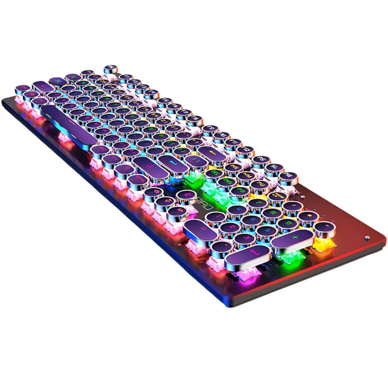 NNEOBA Retro Punk Mechanical Gaming Keyboard RGB Backlit