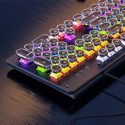 NNEOBA Retro Punk Mechanical Gaming Keyboard RGB Backlit
