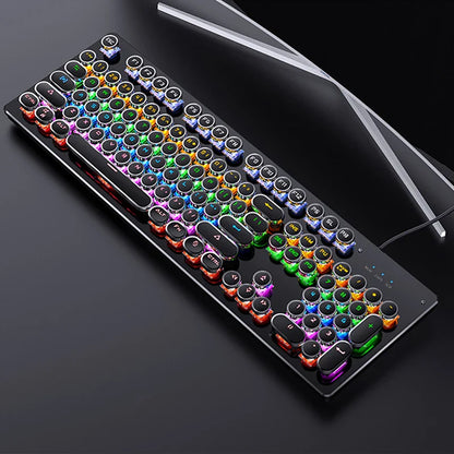 NNEOBA Retro Punk Mechanical Gaming Keyboard RGB Backlit